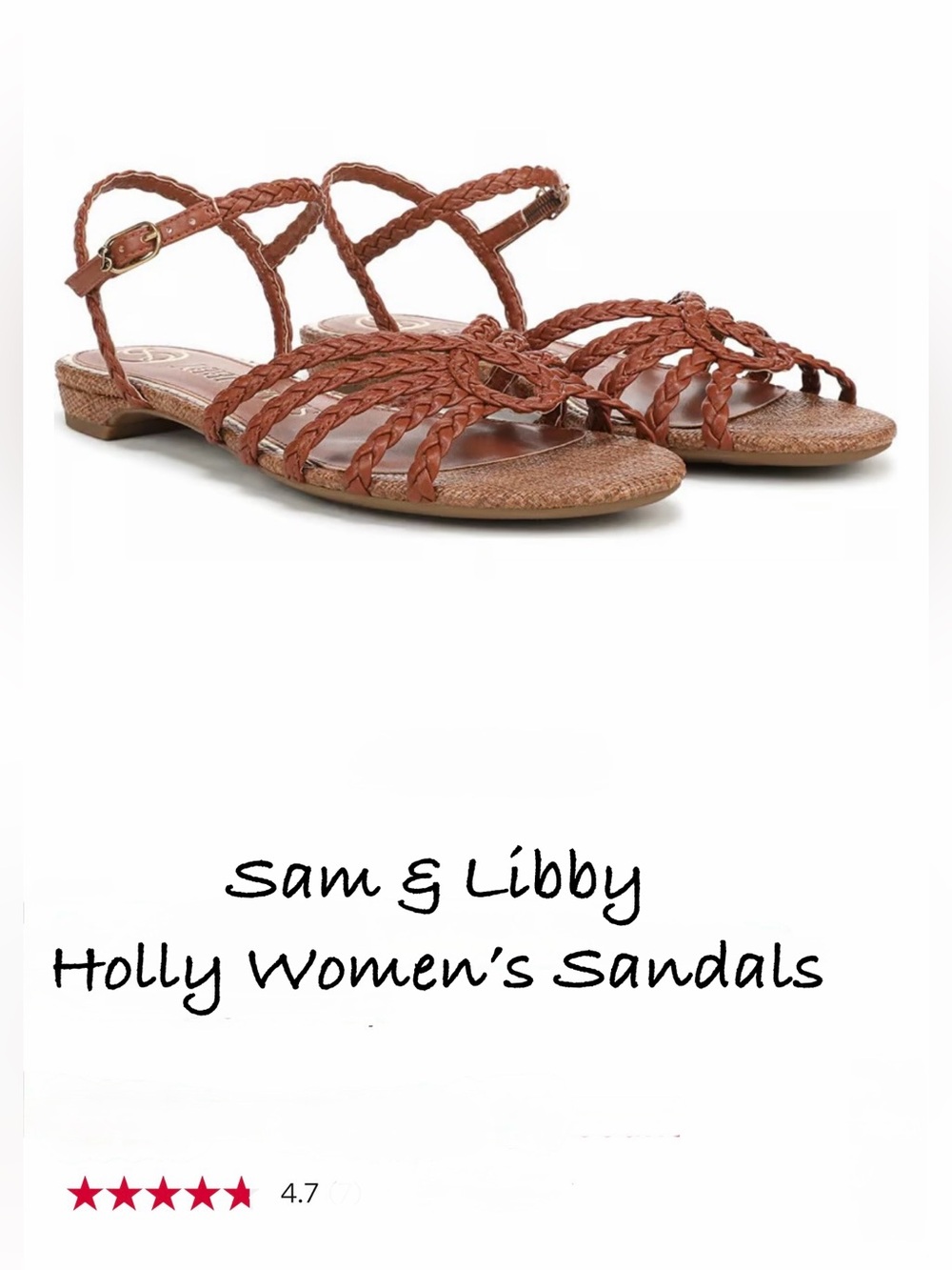 *new* Sam & Libby Holly Braided Leatherette Sandals - Brown